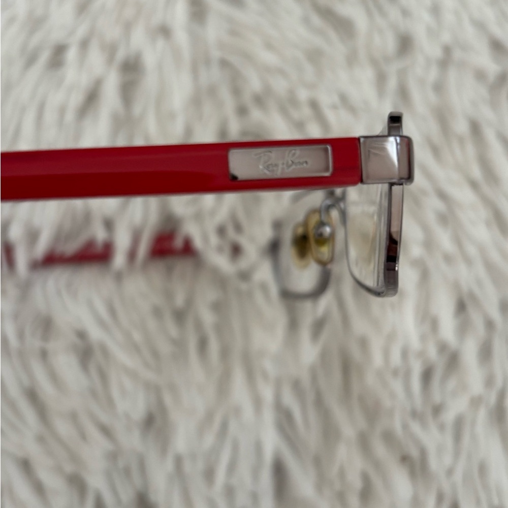 Rayban Red Rectangular Eyeglasses - Picture 5 of 9